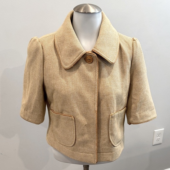 Tulle Small Women's Yellow Single Button Blazer Jacket - Picture 10 of 10